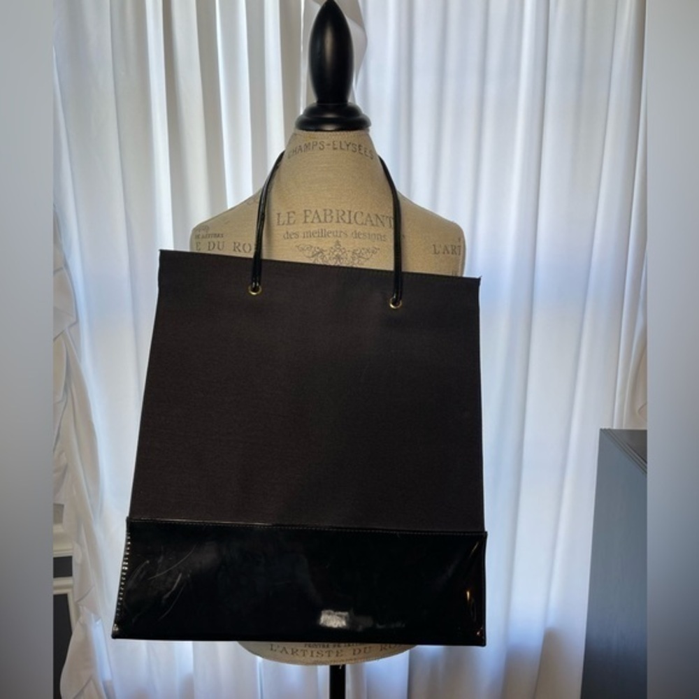 Princess Marcella Borghese Black Canvas + Vinyl Tote